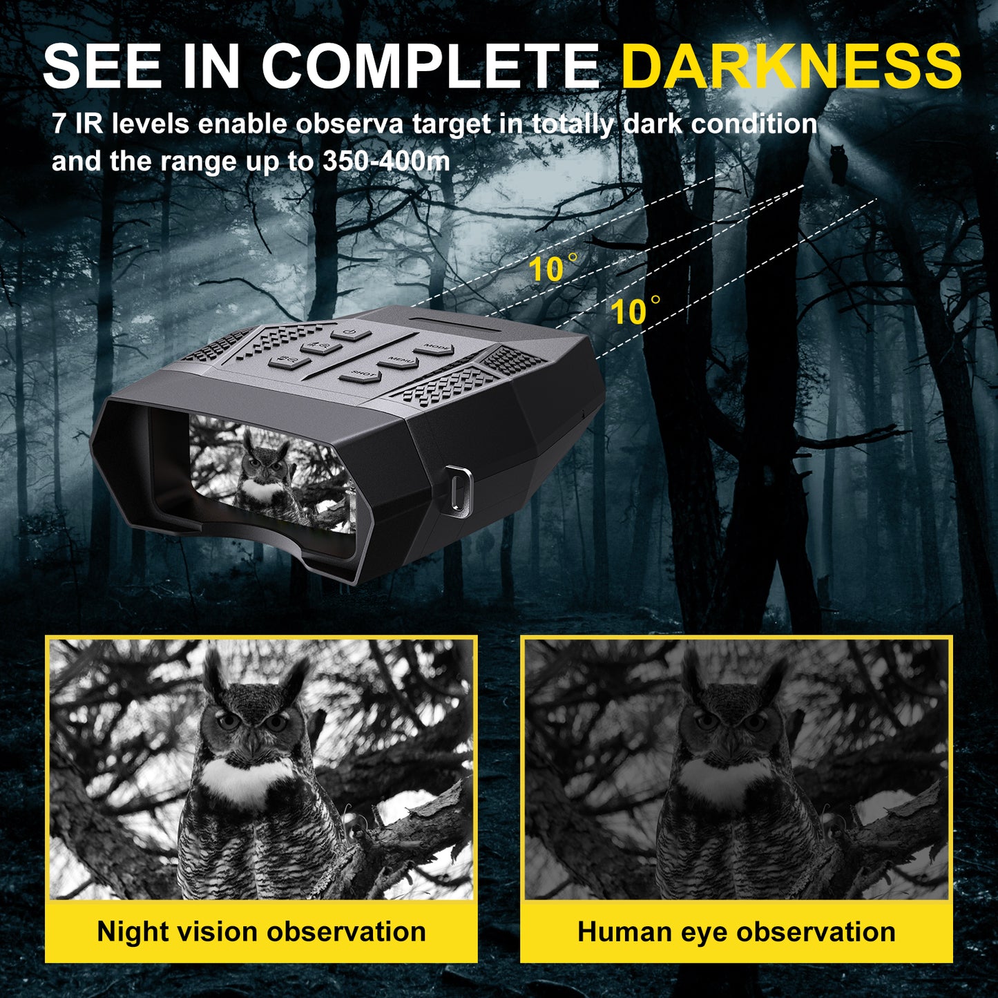 Night Vision Binoculars 2K Camping Equipment Upgrade Infrared Digital Hunting Telescope