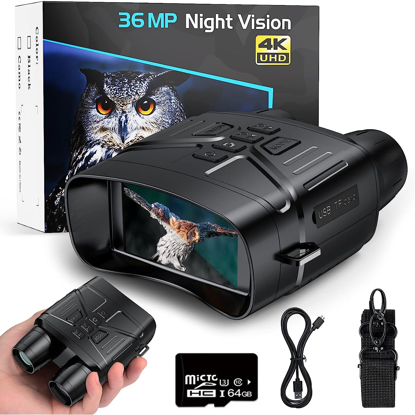 4K Night Vision Goggles Binoculars 3'' Large Screen