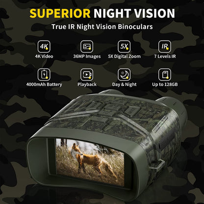 4K Night Vision Goggles Binoculars 3'' Large Screen
