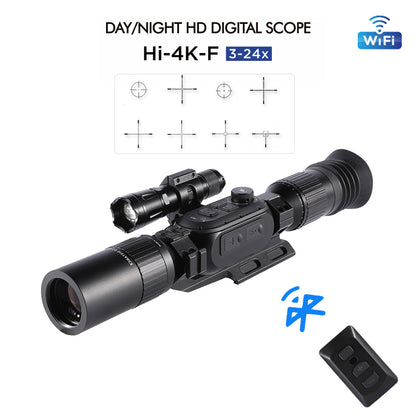 HD Digital Night Vision Scope 3-24X Tactical Sight Hunting Smart Riflescope