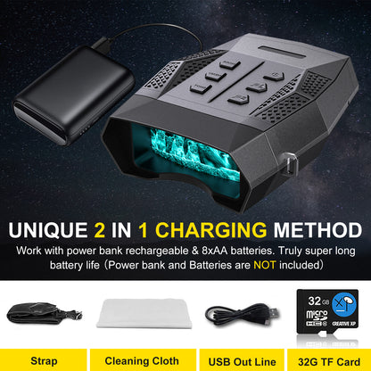 나이트 비전 쌍안경 2K 캠핑 장비 업그레이드 적외선 디지털 사냥 망원경