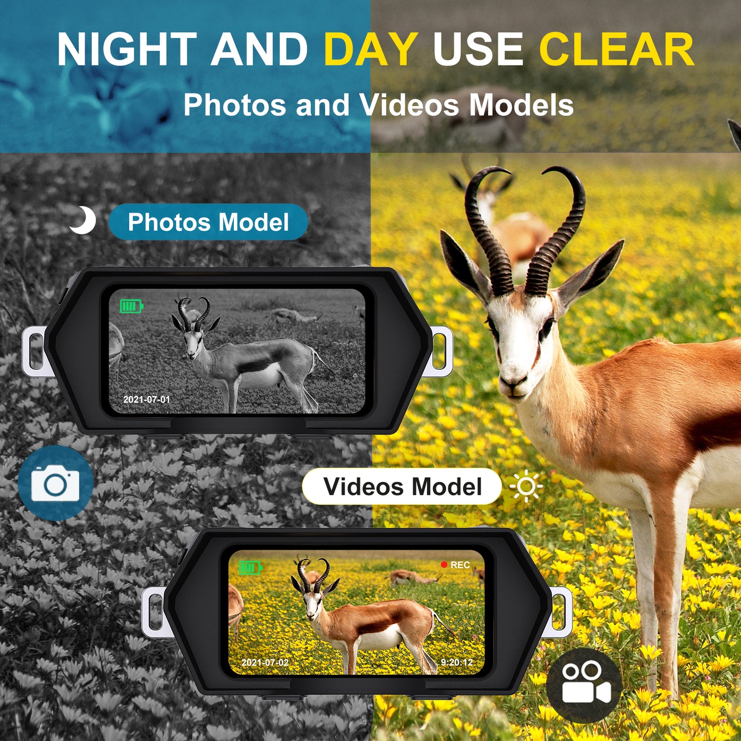 나이트 비전 쌍안경 2K 캠핑 장비 업그레이드 적외선 디지털 사냥 망원경