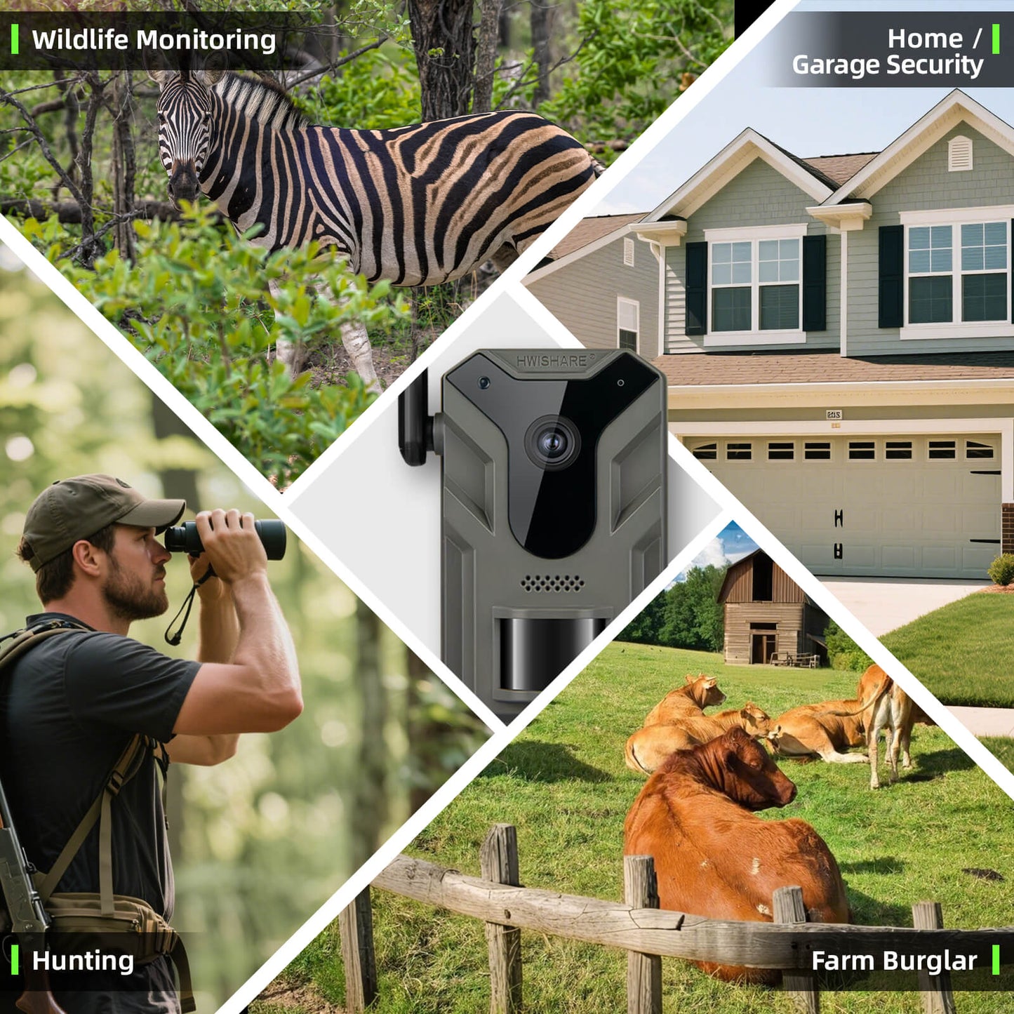 Cellular Trail Cameras 4G LTE, Live Streaming Game Camera with No Glow Night Vision Motion Activated Waterproof, Solar Trail Hunting Camera Built-in SIM Card for Wildlife Deer