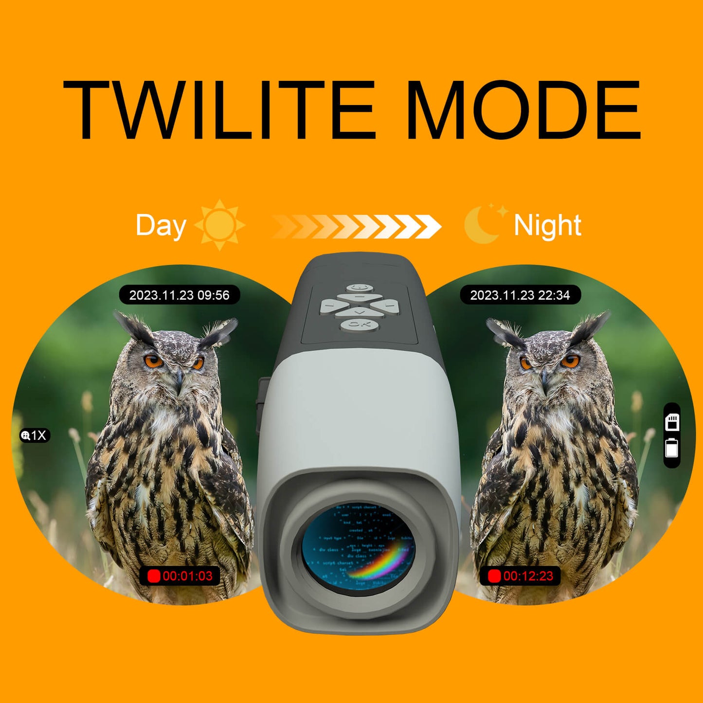 Twilite Monocular Full Color - Night Vision Monocular 5-15x40mm Digital Optics Monocular for Camping Hunting & Fishing