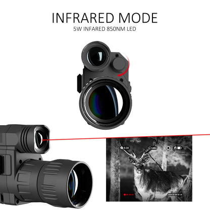 TWILITE NV PRO Night Vision Monocular - Full Color 4-8x40mm Digital Night Vision Camera for Camping Hunting & Fishing